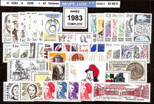 FRANCE- ANNEE 1983 Complète 47 Timbres NEUFS** du N° 2252 au 2298 LUXE MNH