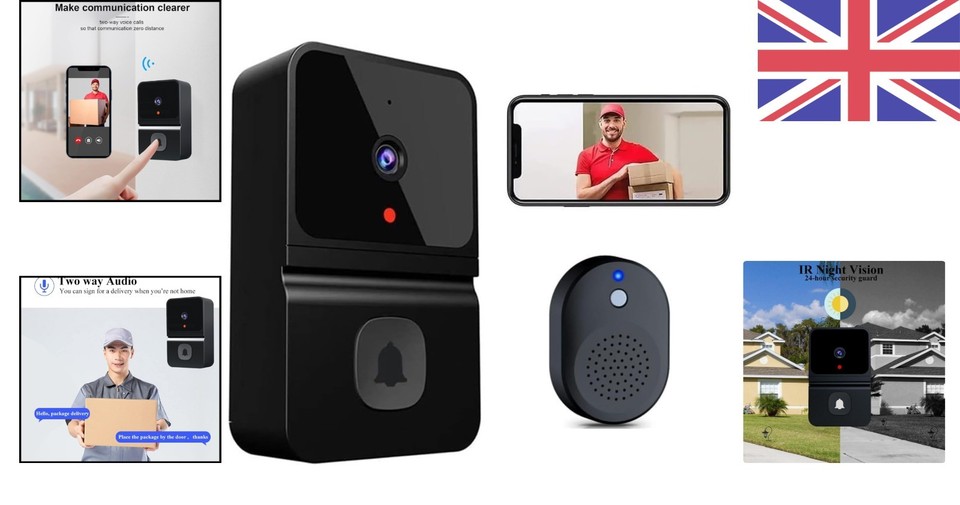 WiFi Video Doorbell with Two-Way Audio & Motion Detection - Secure ...