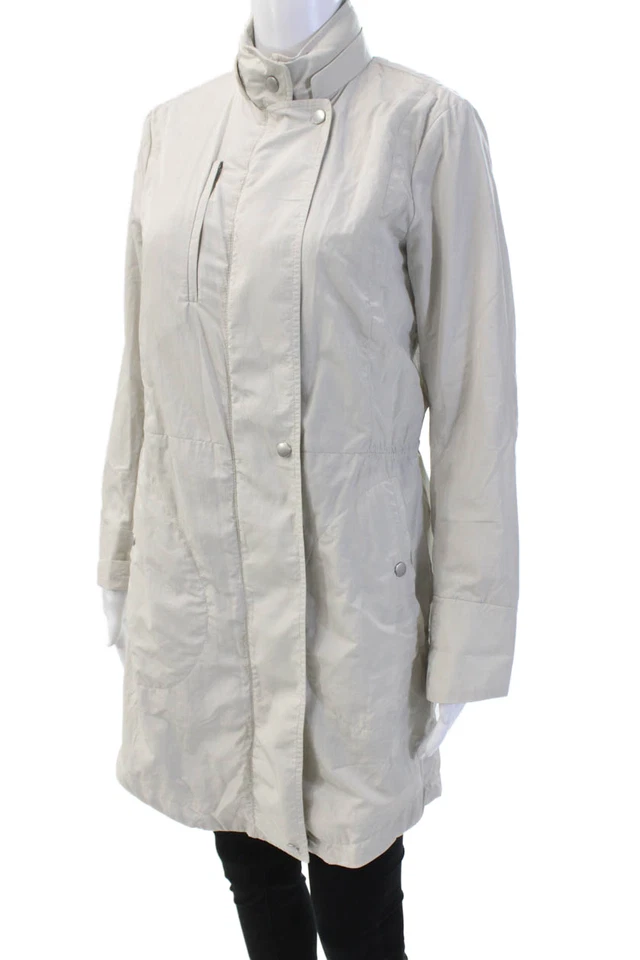 Theory Womens Long Sleeve Full Zip Hooded Rain Jacket Gray Size P - Image 2 of 4