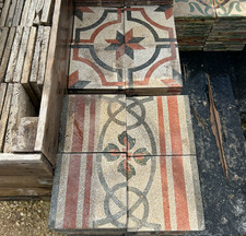 Cementine graniglie vecchie mattoni piastrelle pavimento con greca 2