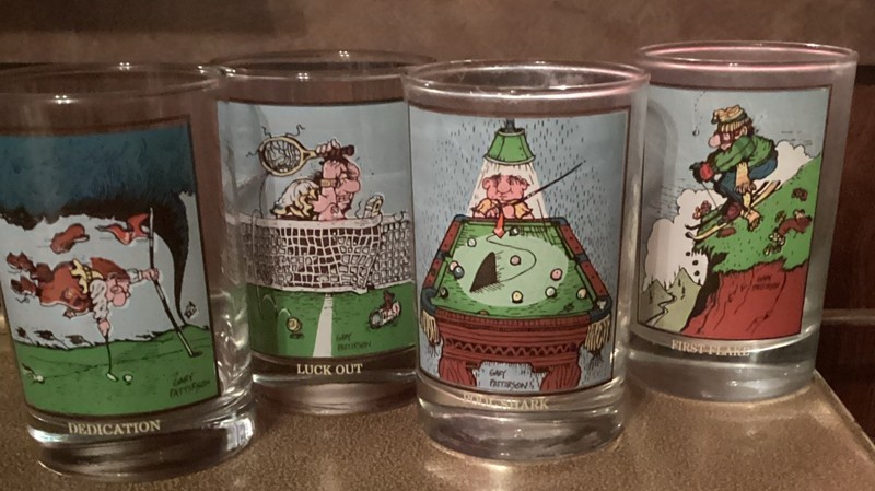 1982 Arby's Thought Factory Collector Series Drinking Glasses Complete Set of 4