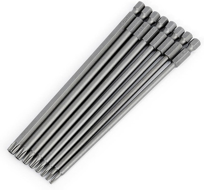Extra Long Security Torx Bit Set, 8PCS T8-T40, Extended Tamper Proof Star Bit Se