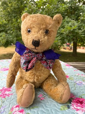 Antiker Vintage Chiltern Mohair britischer Teddybär um 1930 20 cm.