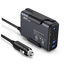 150W Power Inverter DC 12V to 110V AC Converter 4.2A Dual USB Car Adapter Gray