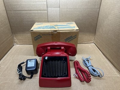 Cortelco M202 Orator Desk Top Style Vintage Phone - Red *NEW IN BOX*