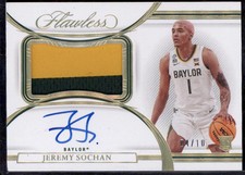 2022 Flawless Collegiate Horizontal Patch Auto Gold Jeremy Sochan RC /10