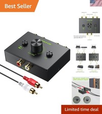 High-Quality RCA Stereo Switch with Built-In Volume Control  Simple Setup