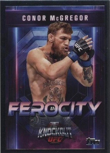 Conor McGregor Signed 2015 Topps UFC Knockout Fight Mat Relics