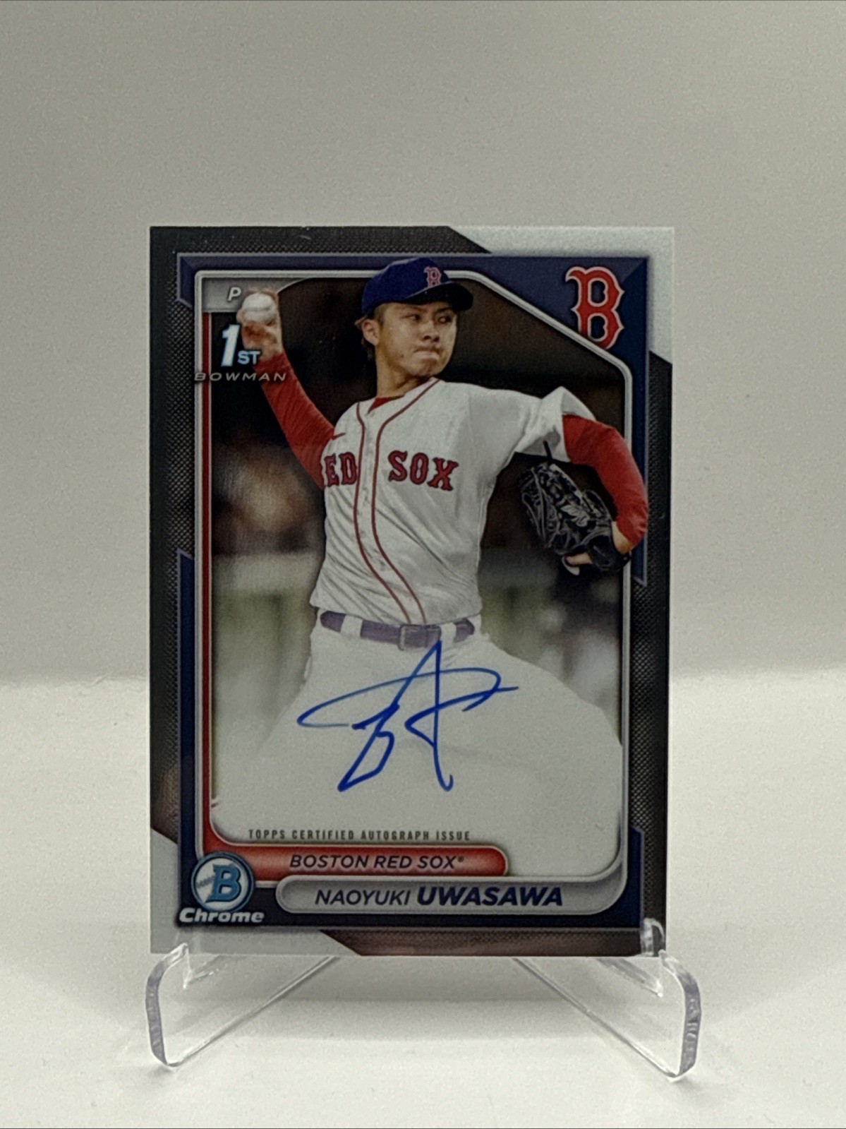 NAOYUKI UWASAWA 2024 BOWMAN CHROME 1ST RC AUTO #CPA-NU Boston Red Sox