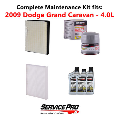 2009 Dodge Grand Caravan 4.0L Complete Air, Oil & Cabin Filter Kit (5W-20)