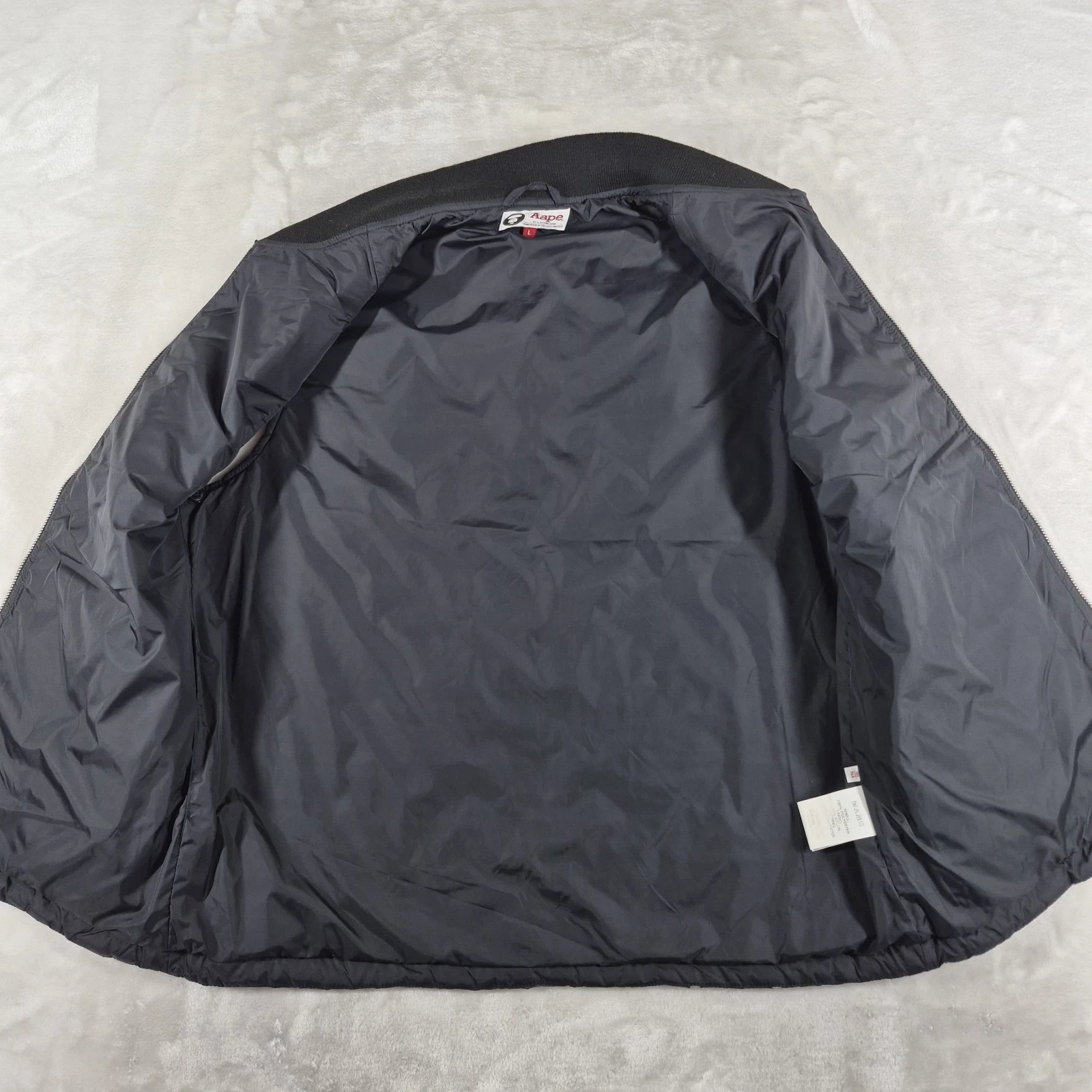 AAPE By A Bathing Ape Vest Men's Large Black Gray Streetwear Puffer Quilted Camo image 4