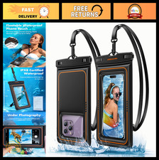 Waterproof Phone Pouch 2 Pack, IPX8 Dry Bag for Kayaking, Beach  Travel, Fits i