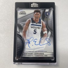 2025-2026 Topps Chrome Black Basketball Encased Anthony Edwards 2/10 Auto AU-AE