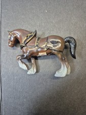 Vintage Clydesdale Plastic Horse Marked Hong Kong Missing Harness Straps