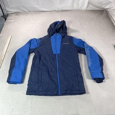 Columbia Jacket Boys XL 18/20 Blue Omni-Heat Ski Hooded Insulated Winter Coat