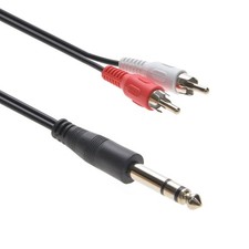 15 Pack of 6Ft 1/4" Stereo Plug to 2 x RCA Plug