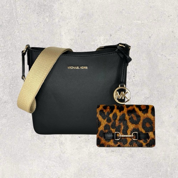 Michael Kors Mk Tasche UmhäNgetasche GeldböRse Jet Set Travel Carson Schwarz Neu-image