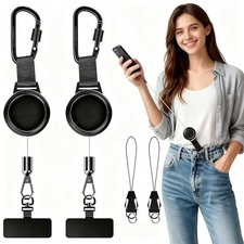 2 Pack Anti-Theft Phone Tether, Retractable Phone Lanyard with Steel Cable,