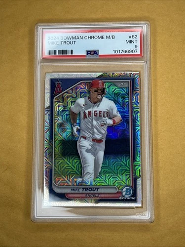 2024 Bowman Chrome Mike Trout #82 California Angeles PSA 9 MINT