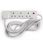 UK Extension Lead Plug Socket – 2m,5m,10m Cable | 4 Way | 13A Mains Power Strip
