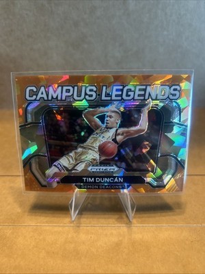 2024 Prizm Draft Picks Red Cracked Ice Prizm Campus Legends  #1 Tim Duncan