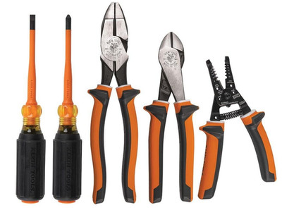Klein Tools 94130 1000V Insulated Screwdriver Set, 2 Pliers & Wire Stripper