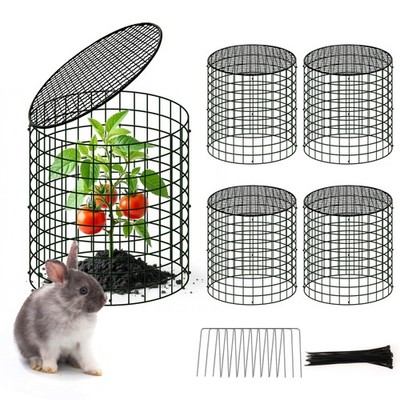 4 Sets of DIY Metal Plant Protectors from Deer, Garden Fencing Animal Barrier...