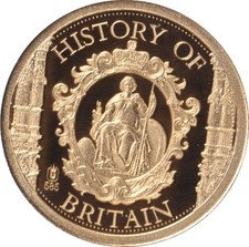 2015 Solid Gold .585 Battle of Britain coin 0.5 grams - 11 mm - Rare with case 