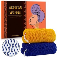 African Net Sponge Authentic - 2 Pieces African Exfoliating Net Bath Sponges for