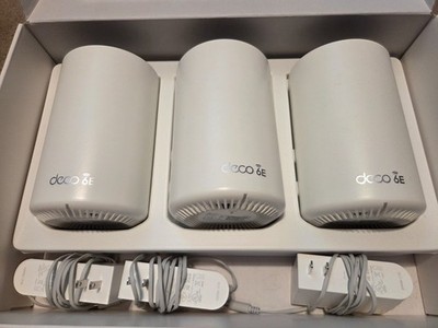 TP-Link Deco XE75 Pro AXE5400 Tri-Band Wi-Fi 6E Whole Home Mesh System 3 Pack VG