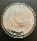 Litecoin Cryptocurrency LTC Physical Coin 1 Troy Oz .999 Silver Round In CAP