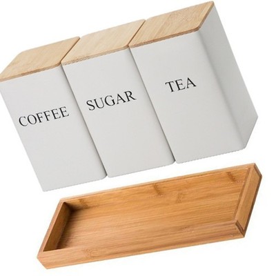 Large Coffee Teas Sugar Container with Lid Household Storage Canister Set