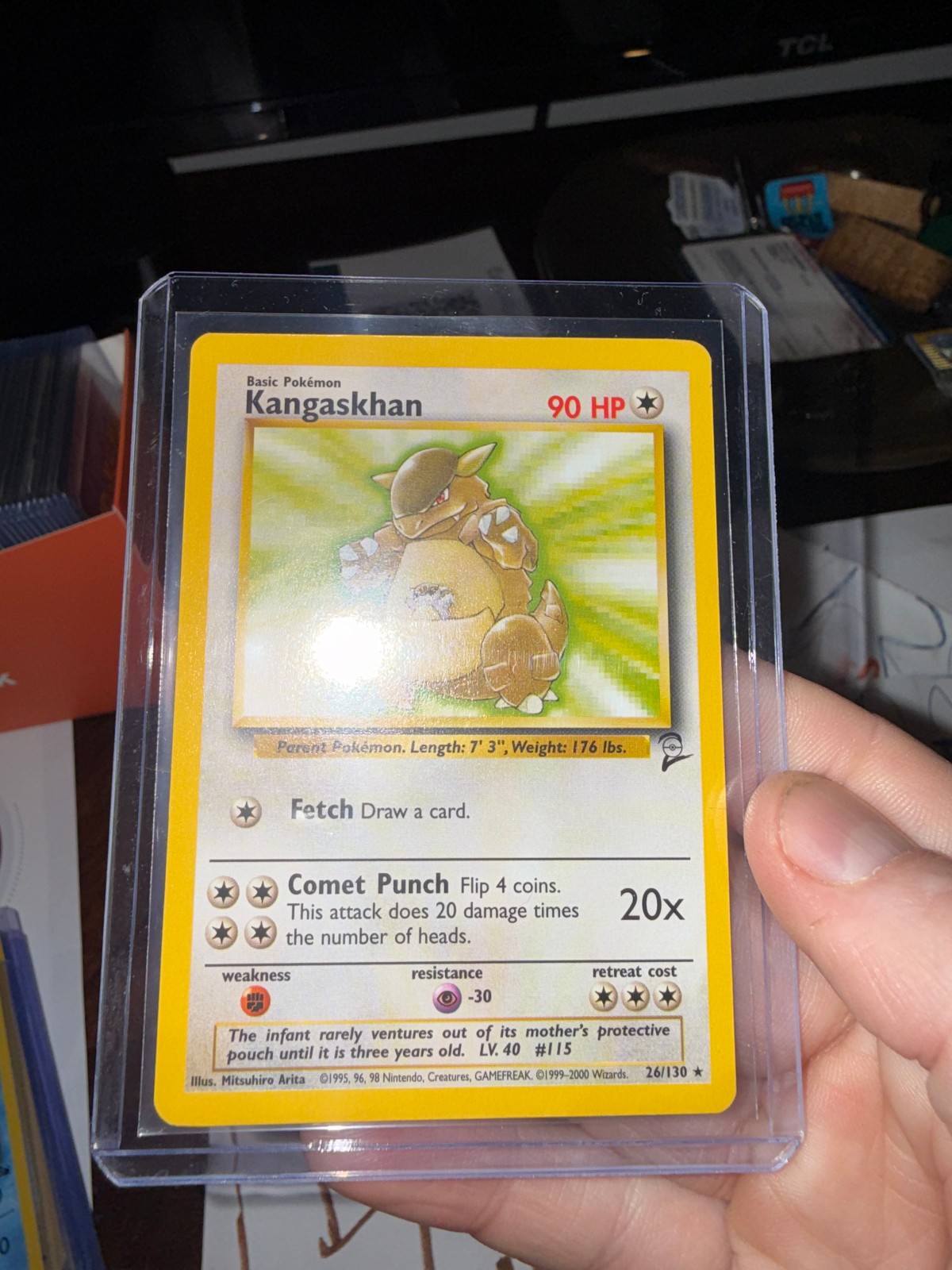 Kangaskhan 26/130 Base Set 2 Rare Non Holo Pokemon Card Vintage WOTC