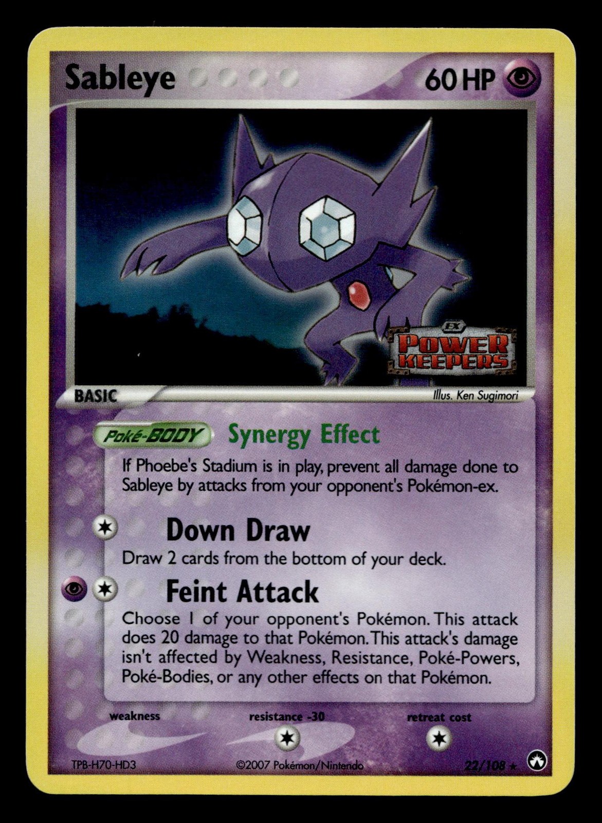 Sableye 22/108 Rare Power Keepers Holo Stamped Pokemon LP