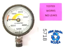 Scubapro Brass 6000 PSI SPG Pressure Gauge Compact Mini 2"  Scuba Dive     #5718