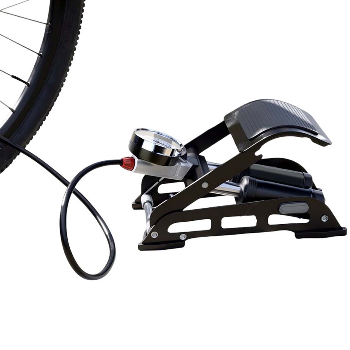 Pompe à pied vélo et voiture Avizar pour un gonflage rapide de pneu