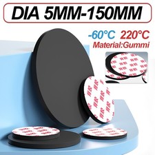 Selbstklebend Gummi Scheiben Rund Platte 1/1,5/2/3/4/5/6/8/10mm Scheiben 5~150mm