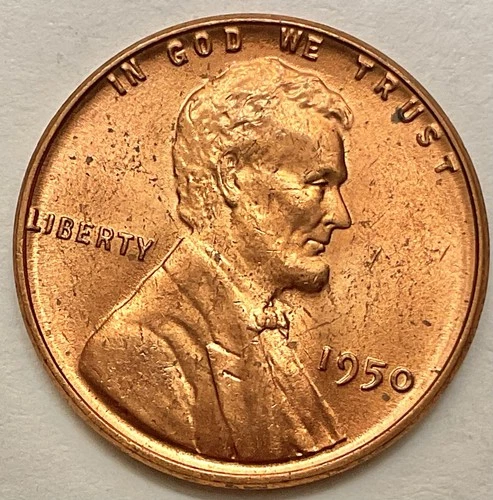 1950-p  Uncirculated Red RD - Lincoln Wheat Cent  ~ B845