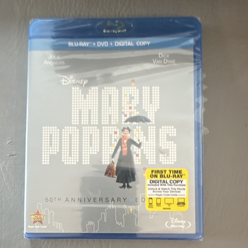Mary Poppins 50th Anniversary Edition Blu-ray, DVD, Digital 1964