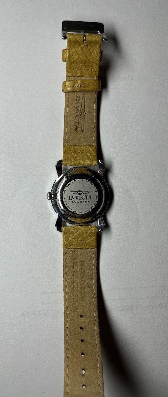 Invicta Model No. 2980 Python Strap Swiss Parts S… - image 3