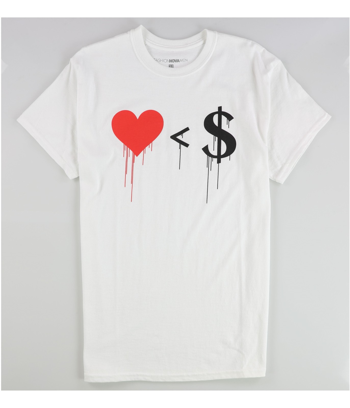 Мужская футболка Fashion Nova с рисунком Love Money, белая, Средний размер