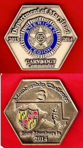 American Legion – Dept. of Maryland 2014 Membership Challenge Coin