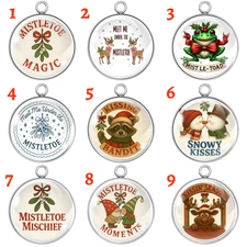 Mistletoe Charms, Christmas Holiday Charms For Making Jewelry and Crafts