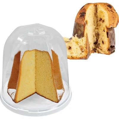 CECARO GROUP Porta Panettone Porta Pandoro Contenitore in Plastica con Coperchio Trasparente