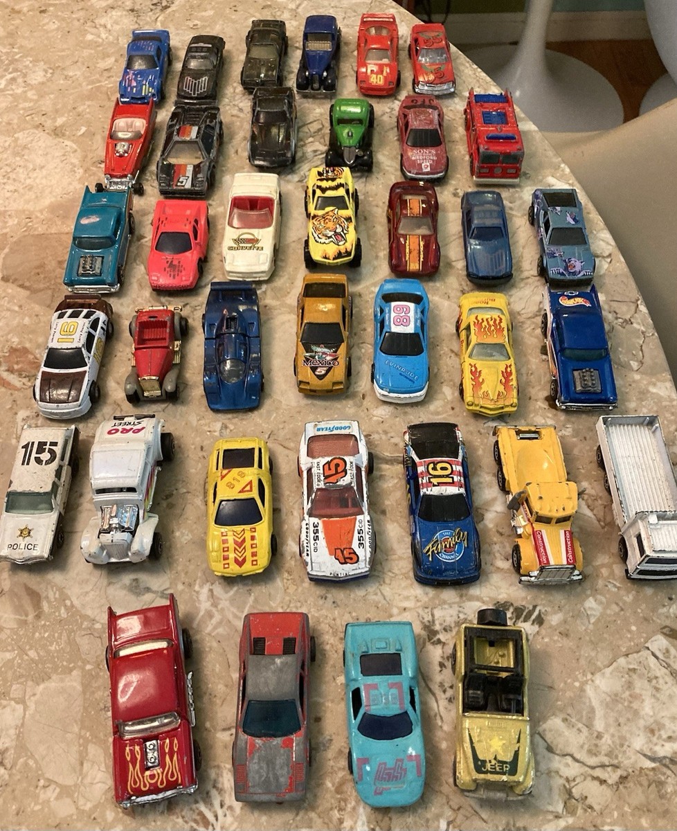 Vintage Mostly 70's 80's Lot Of Matchbox Race Cars Trucks Mattel