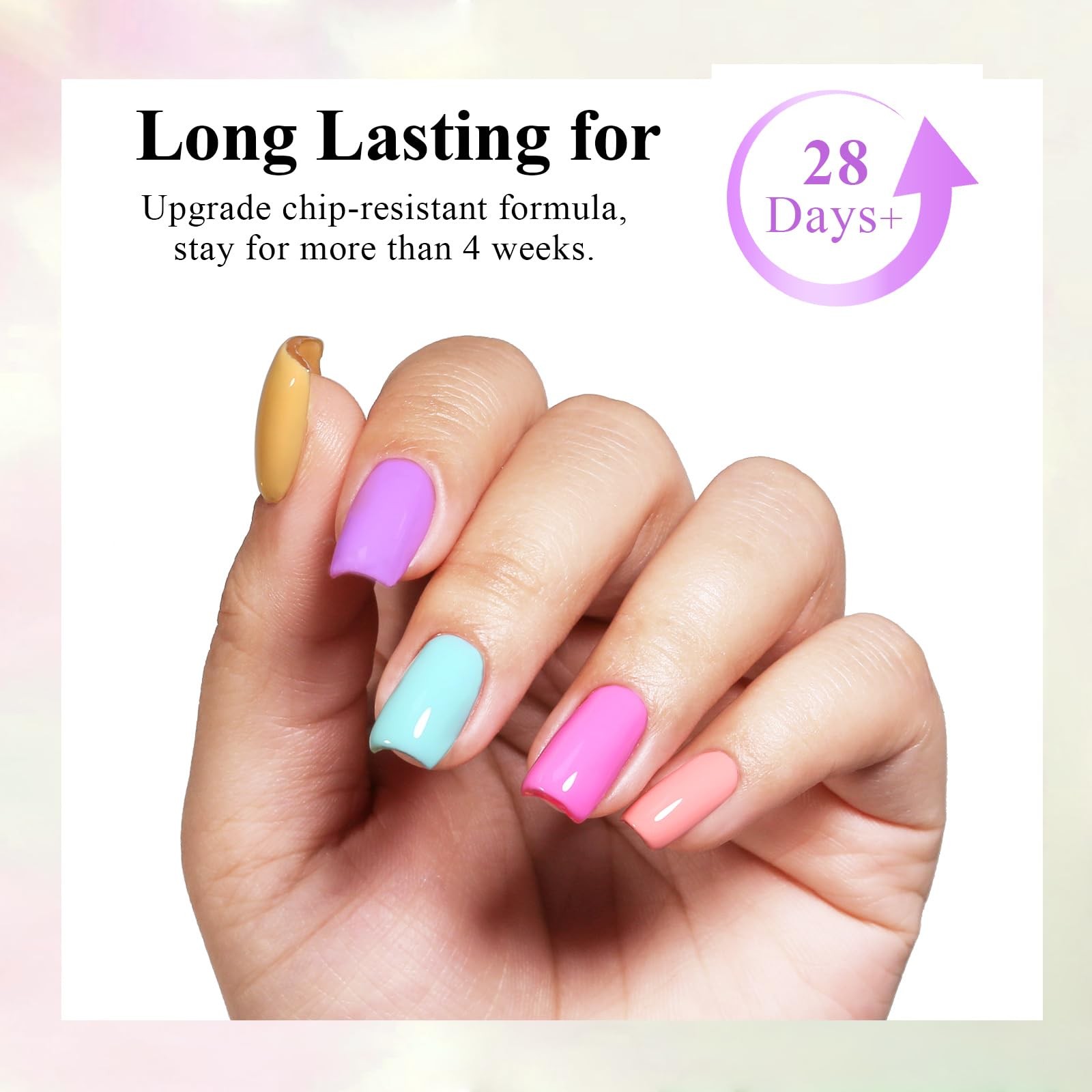 Vernis semi-permanent pastel formule fluide haute pigmentation 6 nuances - 4