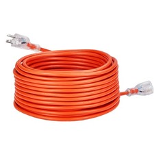 100ft Extension Cord 16AWG 10A 1250W 3 Prong Lighted End ETL Listed
