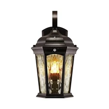 Euri Lighting EFL-130W-MD Flickering Flame Lantern, Water Glass, with...