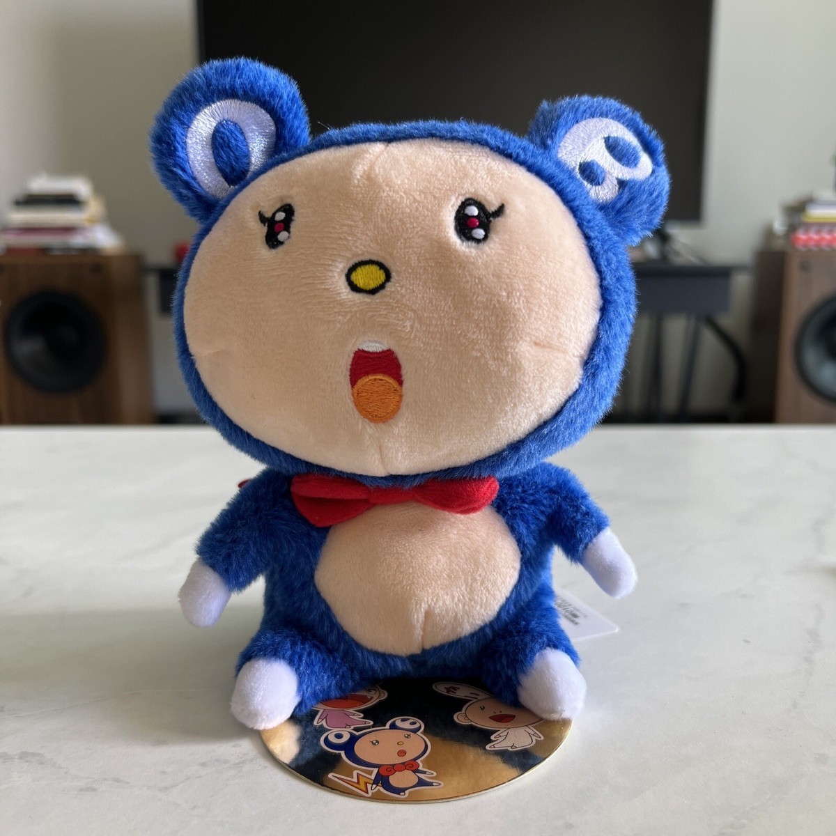 Takashi Murakami seated Mr. Dob Blue Plush Figure Murakami Art