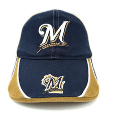 MLB Milwaukee Brewers Youth Baseball Cap Hat Blue Tan Genuine Merchandise Adj